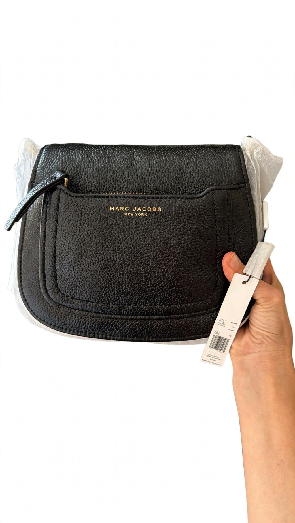Marc Jacobs Black Crossbody Bag with Gold Accents